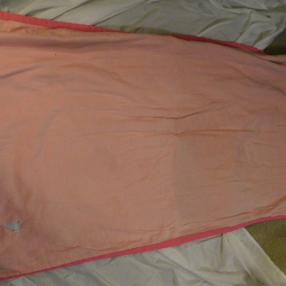 Bunnies and Flowers Lap Blanket Pink and Green Vintage - Picture 5 of 6